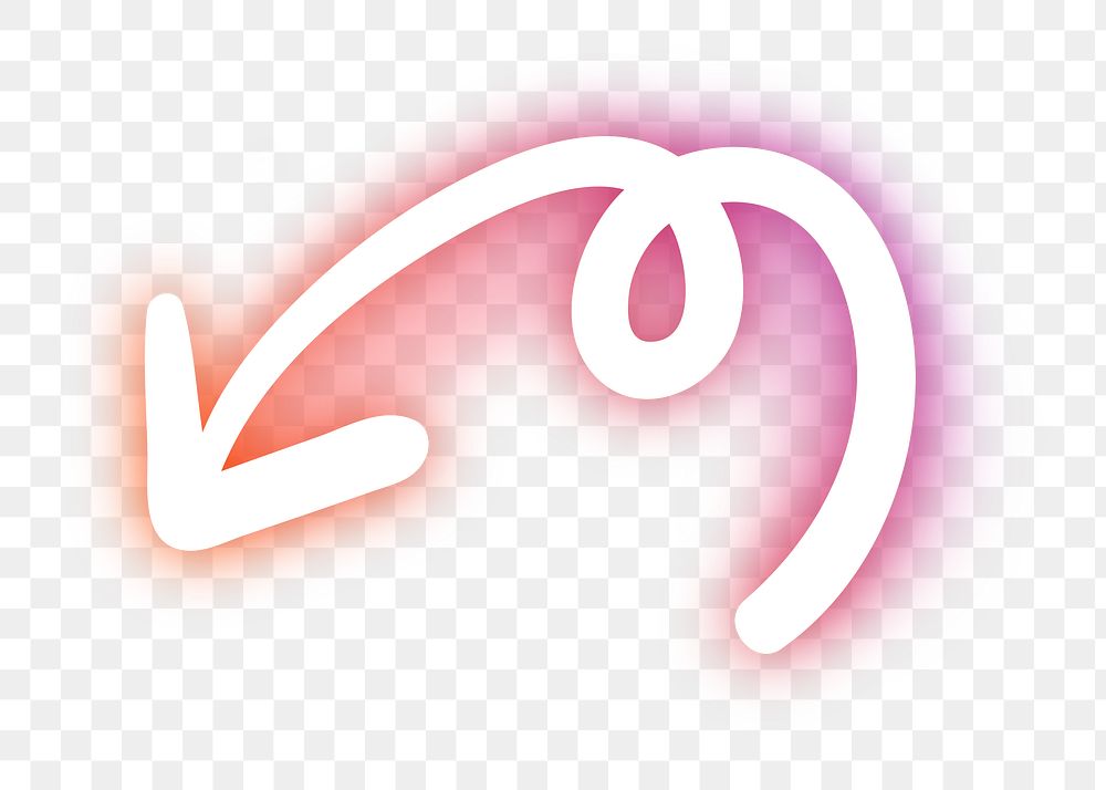Neon pink swirl arrow sign Premium PNG Sticker rawpixel