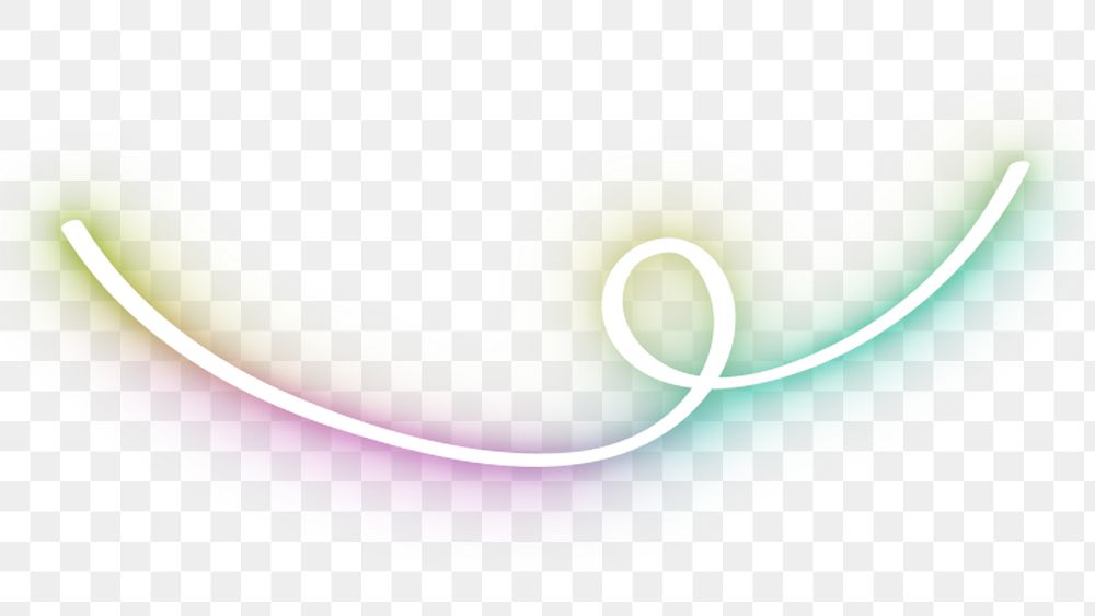 Rainbow neon line png doodle