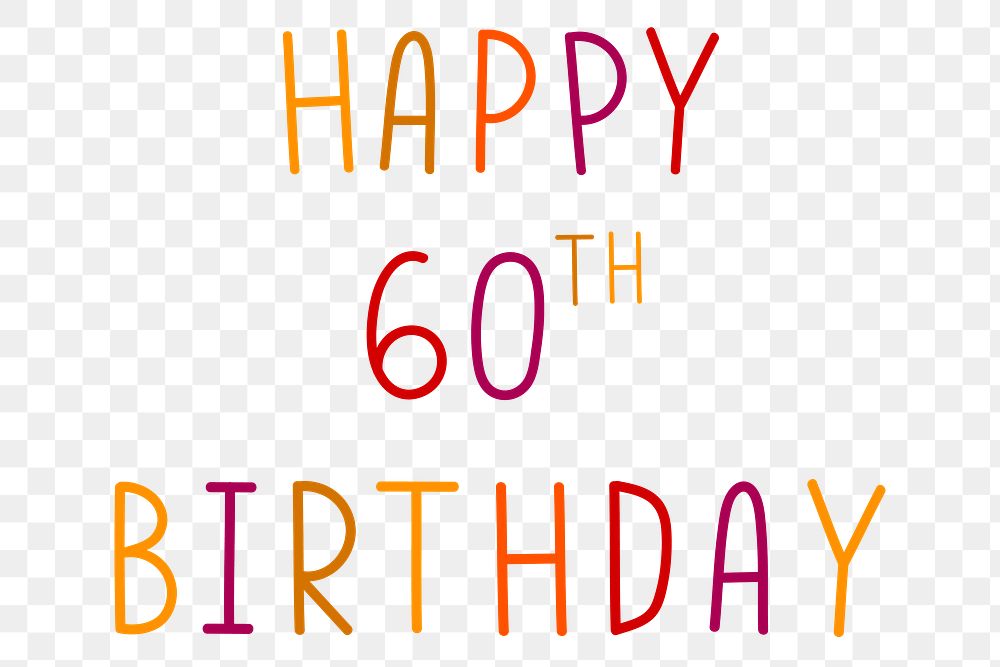 60th anniversary birthday transparent background PNG clipart