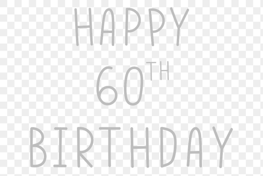 Png Happy 60th Birthday Typography Free Png Sticker Rawpixel