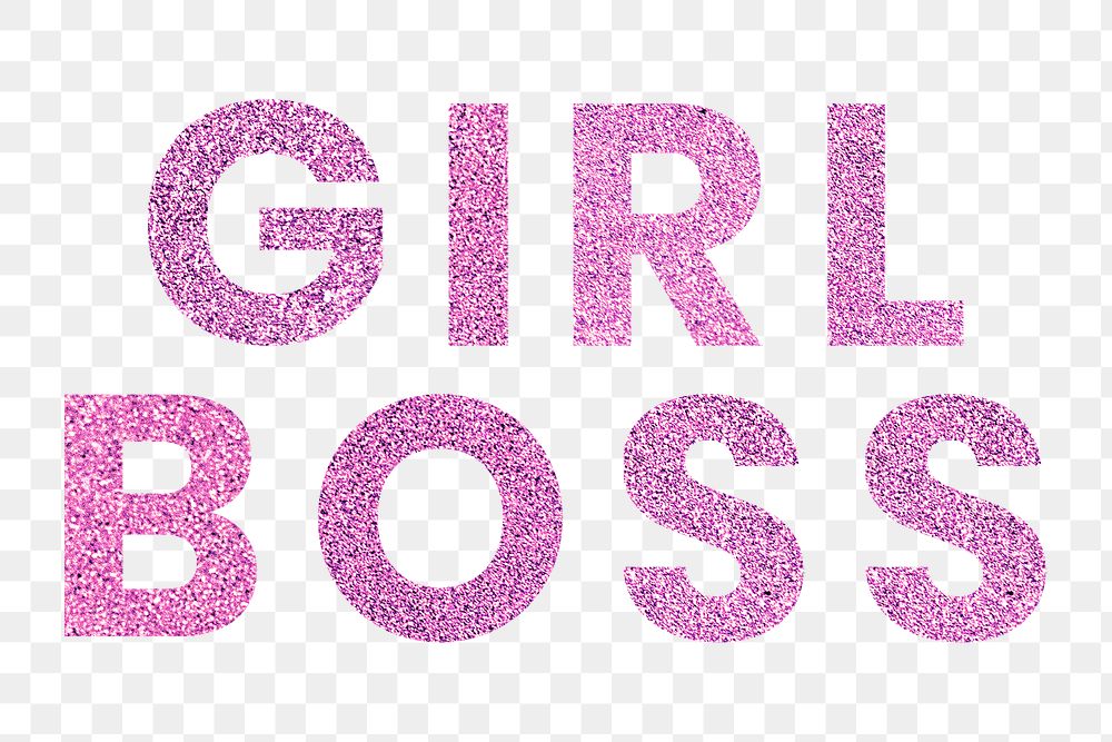 Glitter Girl Boss pink png  typography