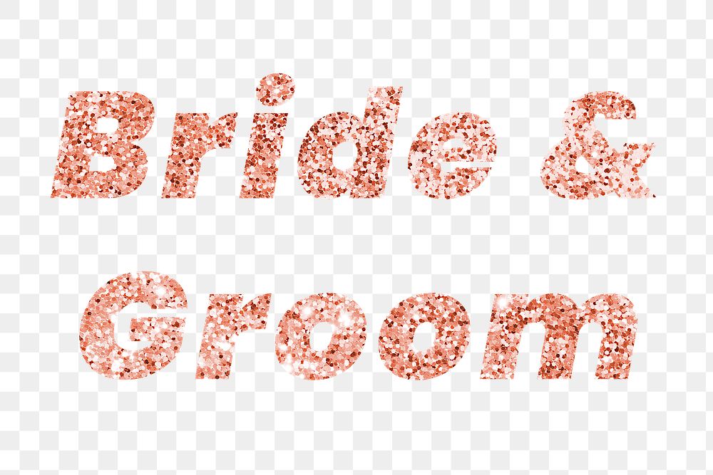 Bride & groom typography design element