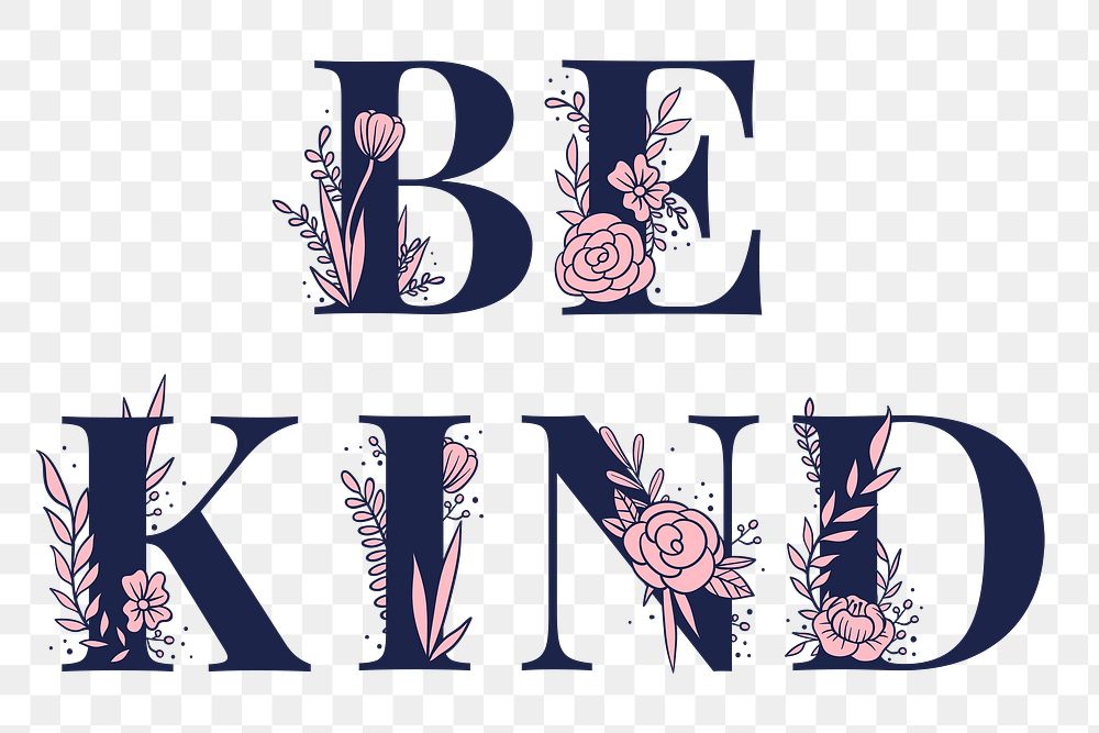 Pink Be Kind png word Free PNG Sticker rawpixel