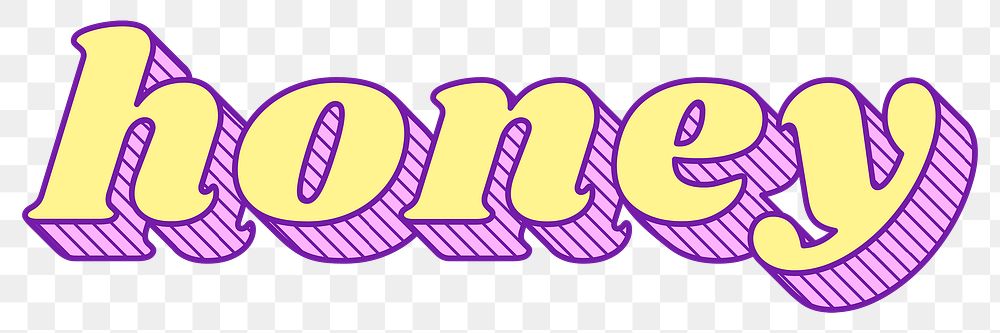 PNG honey nickname funky bold style typography 