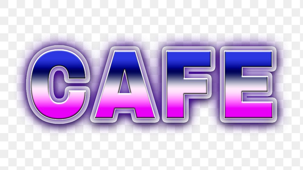 Cafe retro style word design element