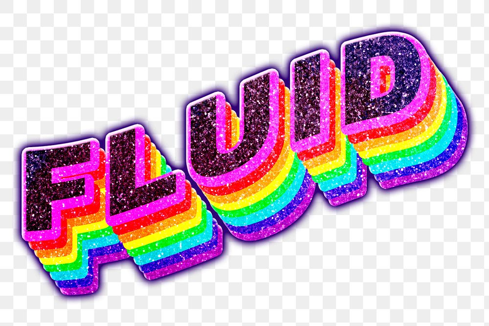 Fluid word png rainbow lettering 