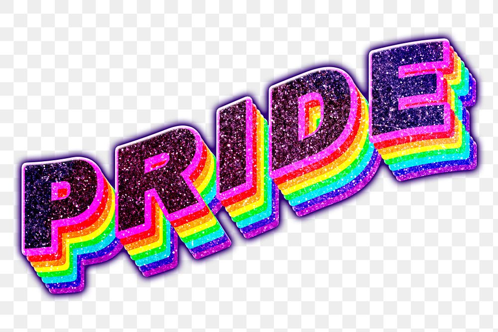 Pride word png rainbow typography