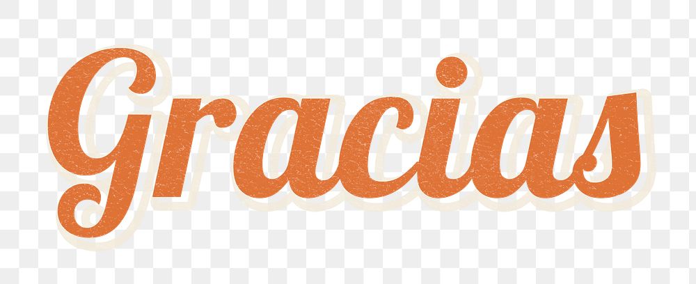 Retro word gracias typography design | Premium PNG Sticker - rawpixel