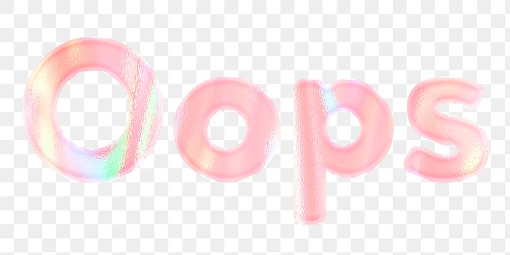 Png oops sticker holographic pastel