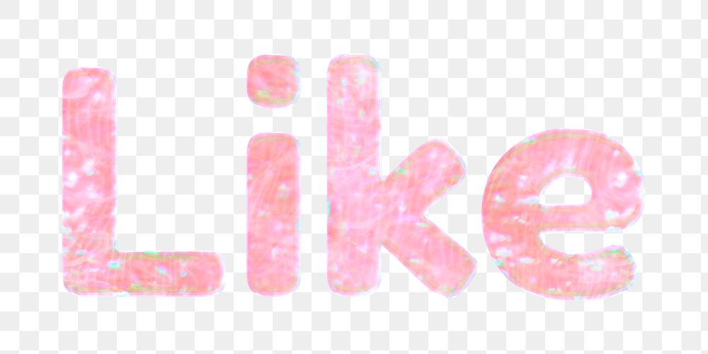Shiny like word png sticker word art holographic pastel font