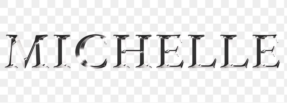Michelle typography in silver metallic | Free PNG Sticker - rawpixel