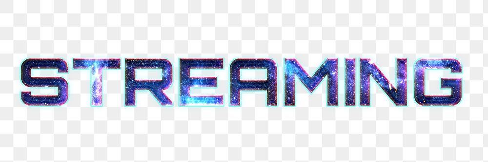 STREAMING text png typography galaxy | Free PNG Sticker - rawpixel