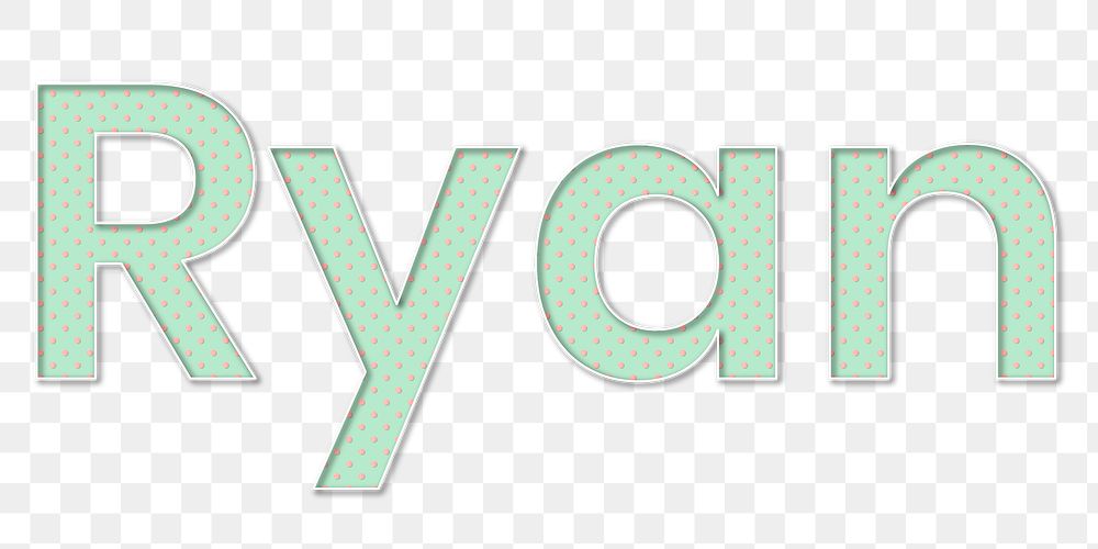 Ryan male name typography png Free PNG Sticker rawpixel