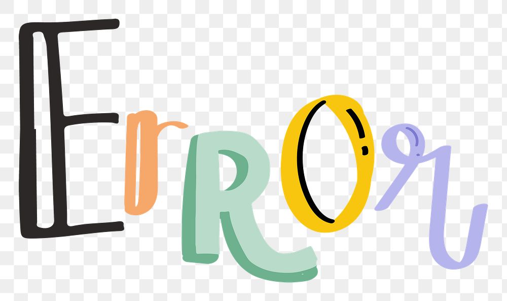 Error calligraphy png doodle font hand drawn