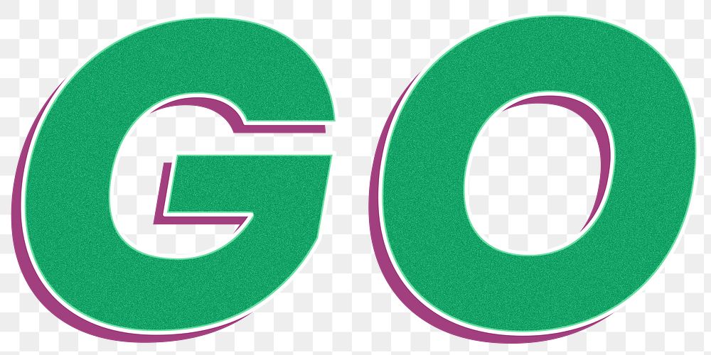 Go png retro bold typography | Free PNG Sticker - rawpixel