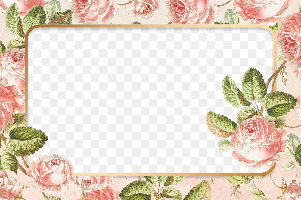 Rectangular Floral Frame Png Blank 