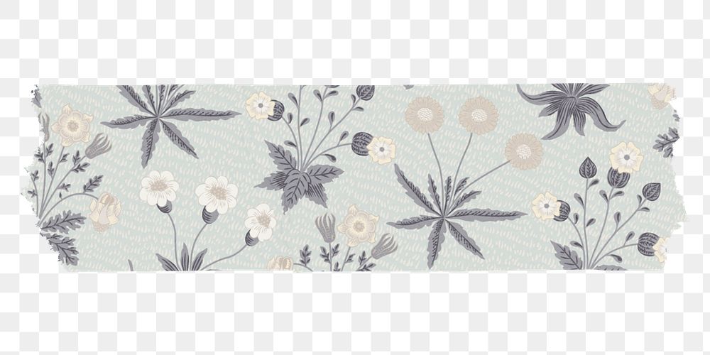 Png daisy washi tape png journal sticker remix from artwork by William Morris