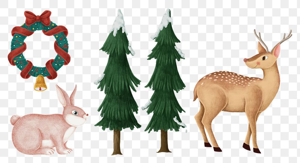Christmas vibe festive holiday png sticker hand drawn collection