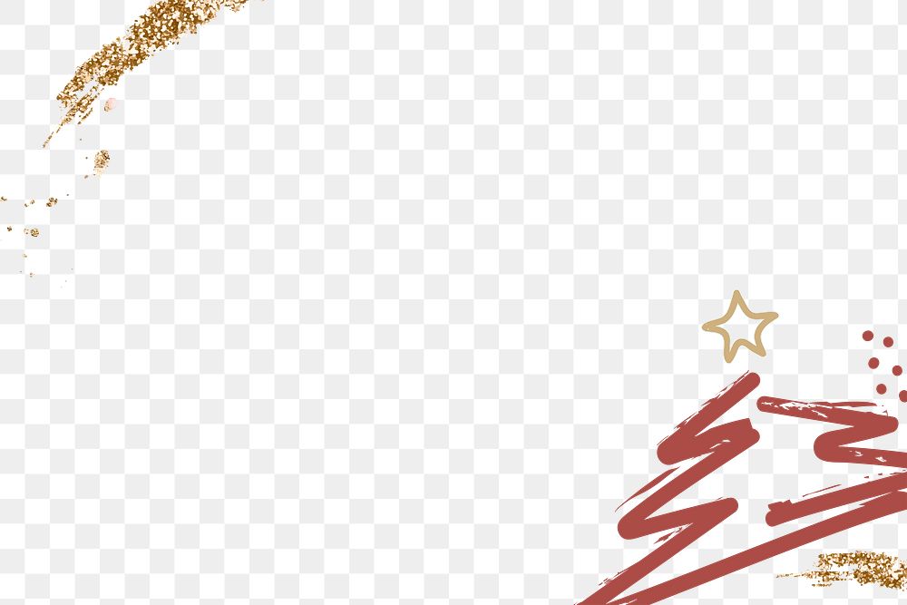 Red Christmas border png glittery abstract design element