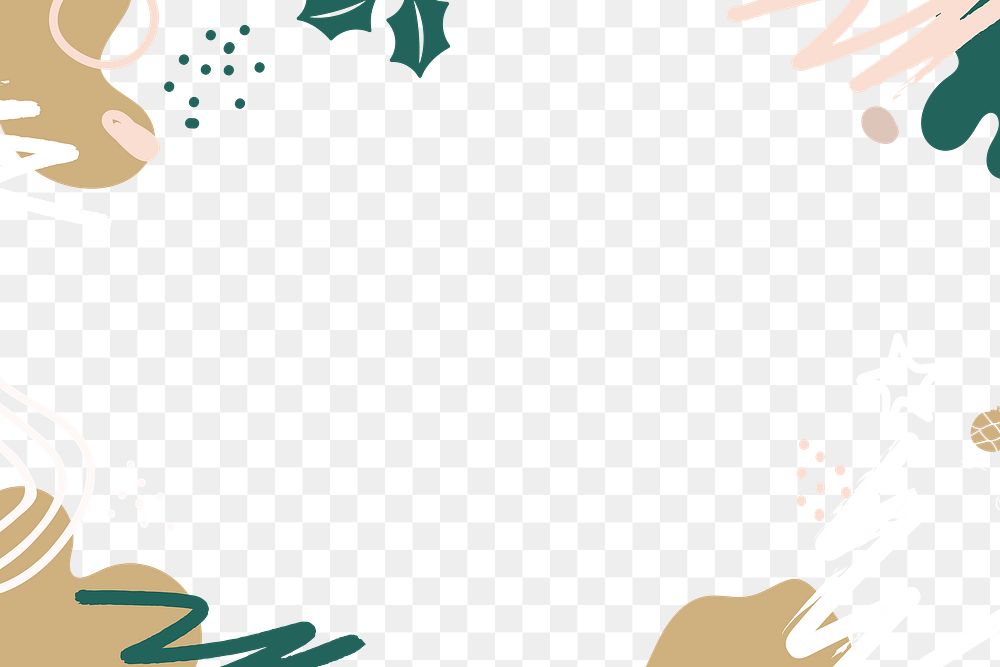 Modern Christmas border png abstract design element