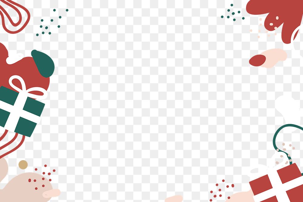Christmas gift boxes border png abstract design element