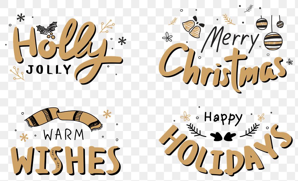 Christmas wishes png social media sticker collection