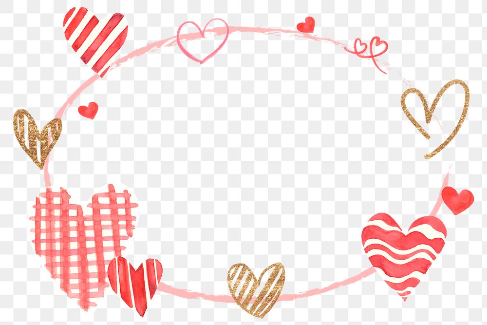 Heart patterned frame png Valentine's Day design