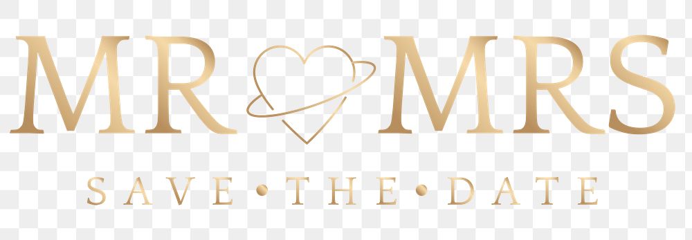Badge png save the date MR and MRS wedding golden luxurious style