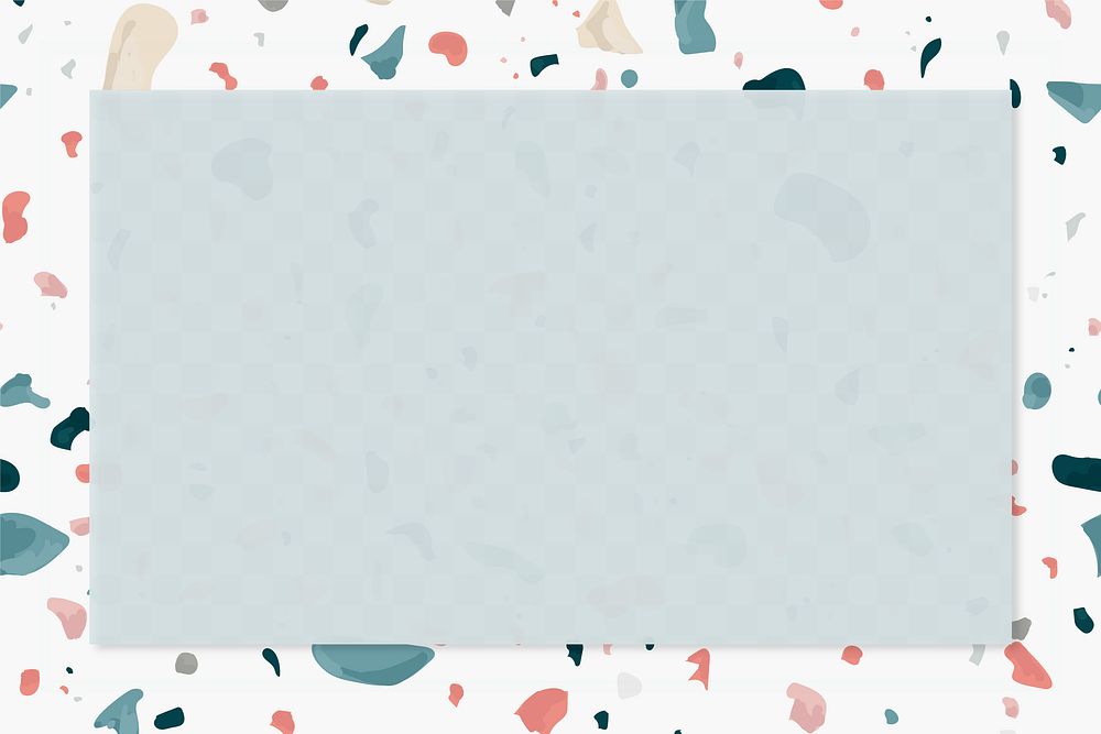 Terrazzo png frame transparent background with seamless pattern