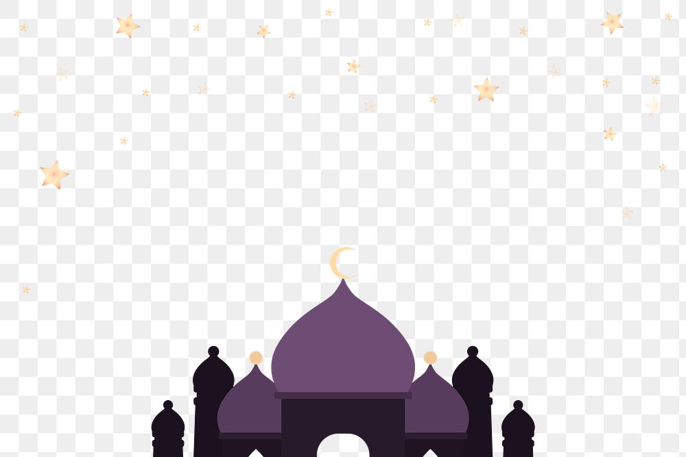 Png mosque silhouette background purple Ramadan and Eid Mubarak illustration