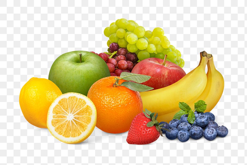 Fruits png on table clipart, healthy, delicious food
