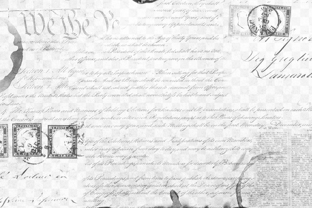 Vintage letter png, paper with handwriting overlay effect