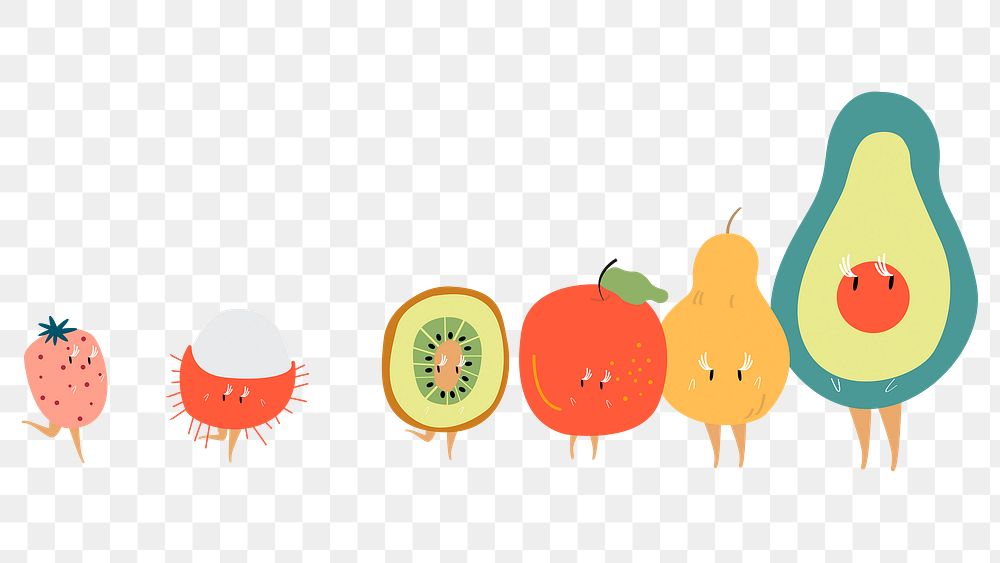 Cute fruit png sticker, healthy food cartoon on transparent background