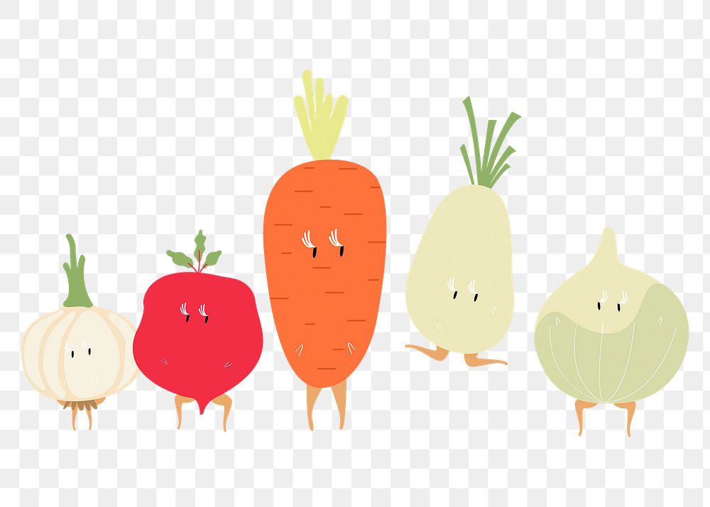 Healthy ingredients png sticker, vegetables illustration on transparent background