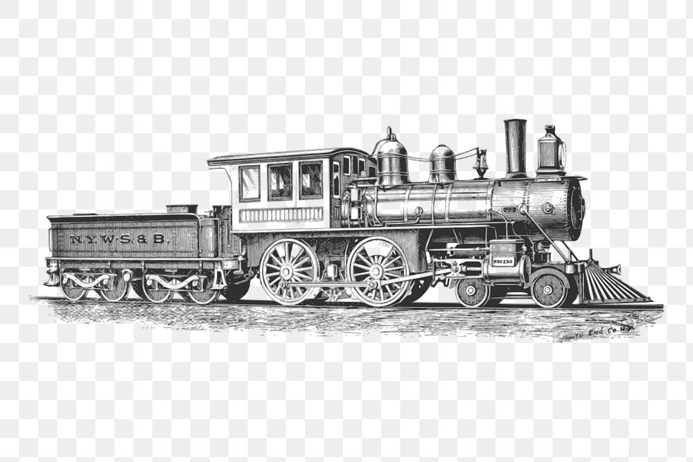 PNG steam locomotive, transportation clipart, transparent background. Free public domain CC0 graphic