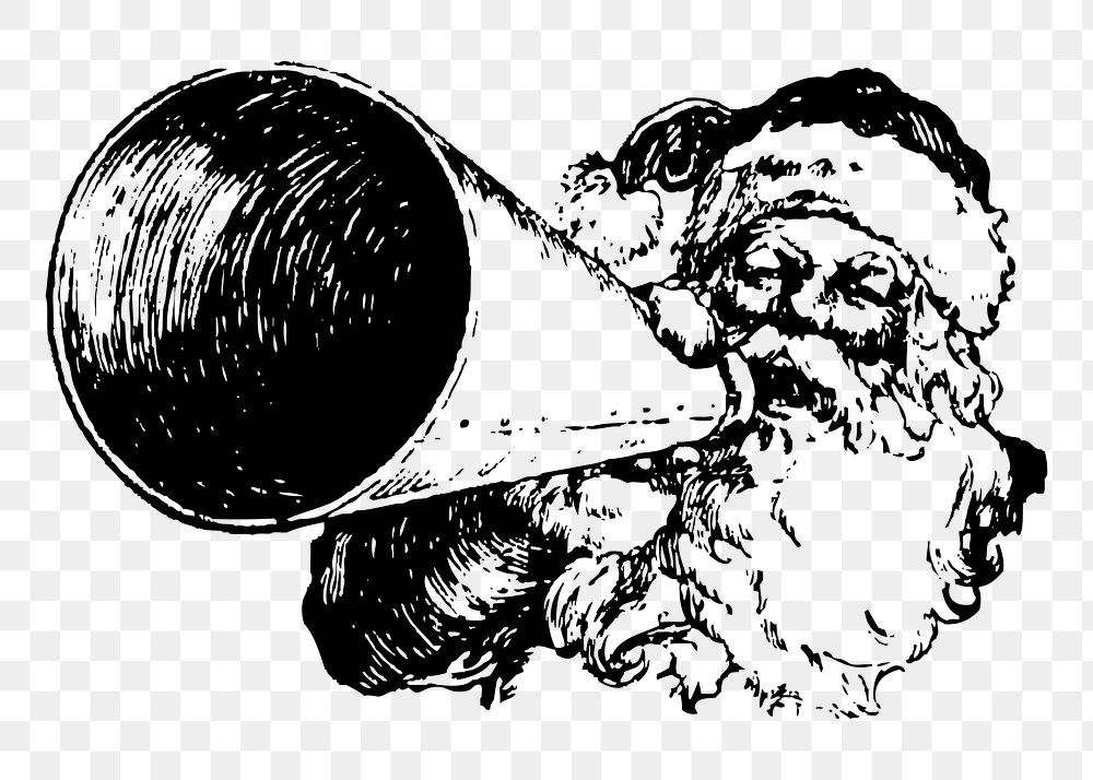 PNG Santa Claus, vintage Christmas clipart, transparent background. Free public domain CC0 graphic