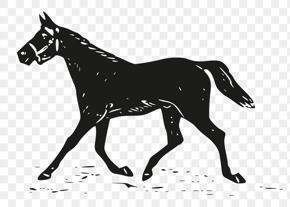 Trotting horse png, animal clipart, transparent background. Free public domain CC0 graphic