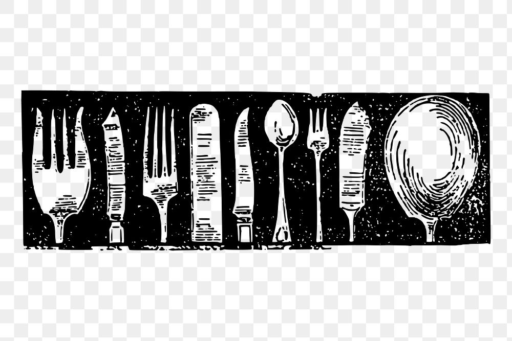 Vintage silverware png clipart, object on transparent background. Free public domain CC0 graphic