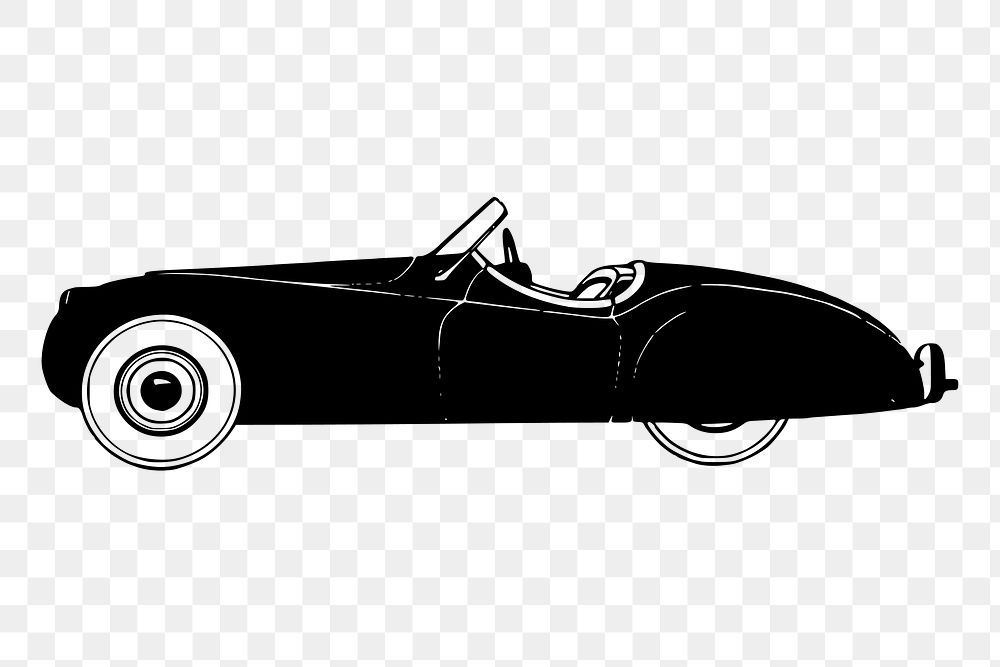 Classic sports car png sticker vintage illustration, transparent background. Free public domain CC0 image.