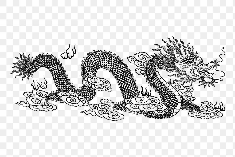 Asian Dragon Png Drawing Sticker 