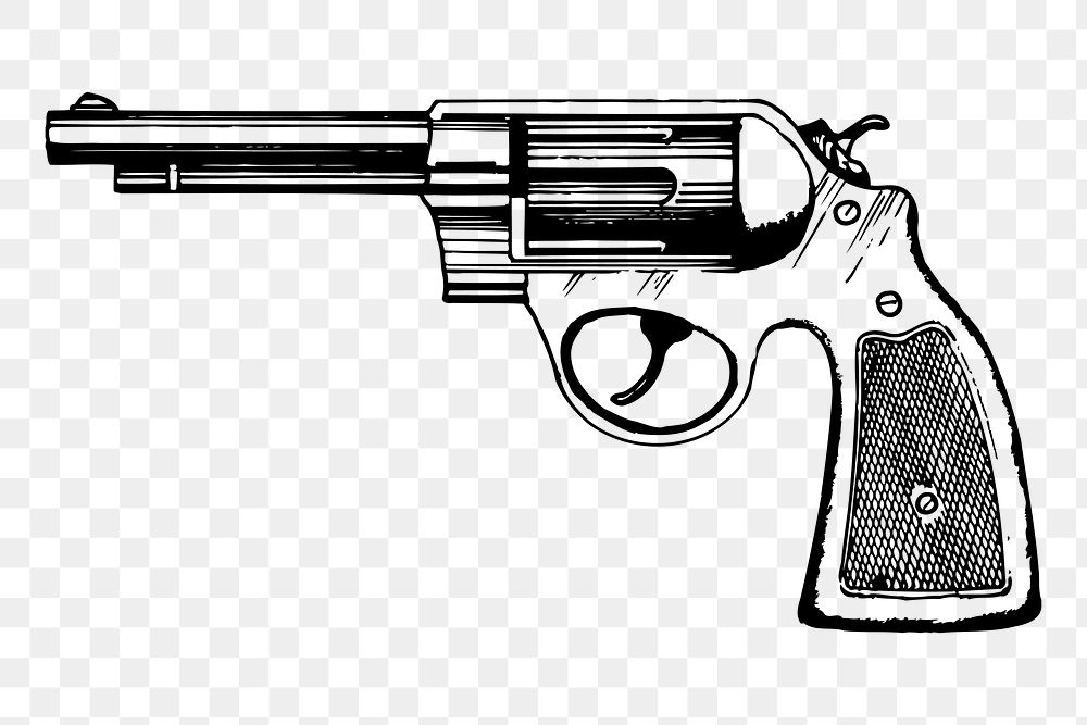 Old gun drawing png sticker vintage illustration, transparent background. Free public domain CC0 image.