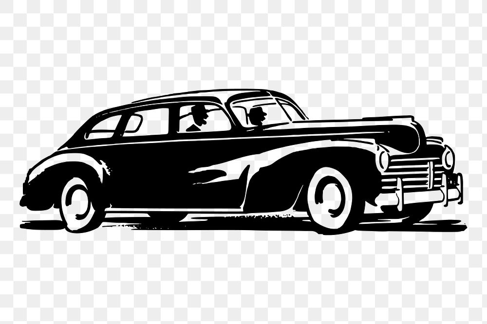 Vintage car png clipart, vehicle illustration, transparent background. Free public domain CC0 image.
