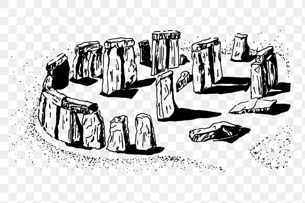 Stonehenge png clipart, world's 7 wonders in England illustration. Free public domain CC0 image.