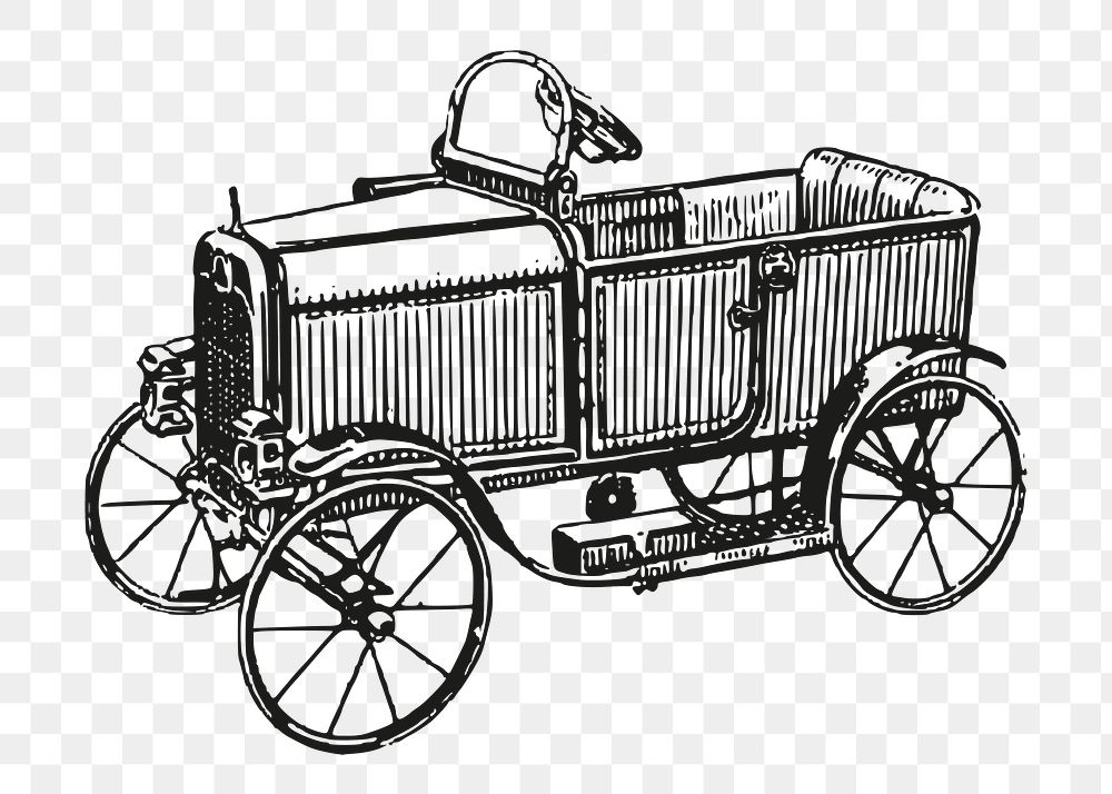 Png Victorian electric car clipart, vehicle illustration, transparent background. Free public domain CC0 image.
