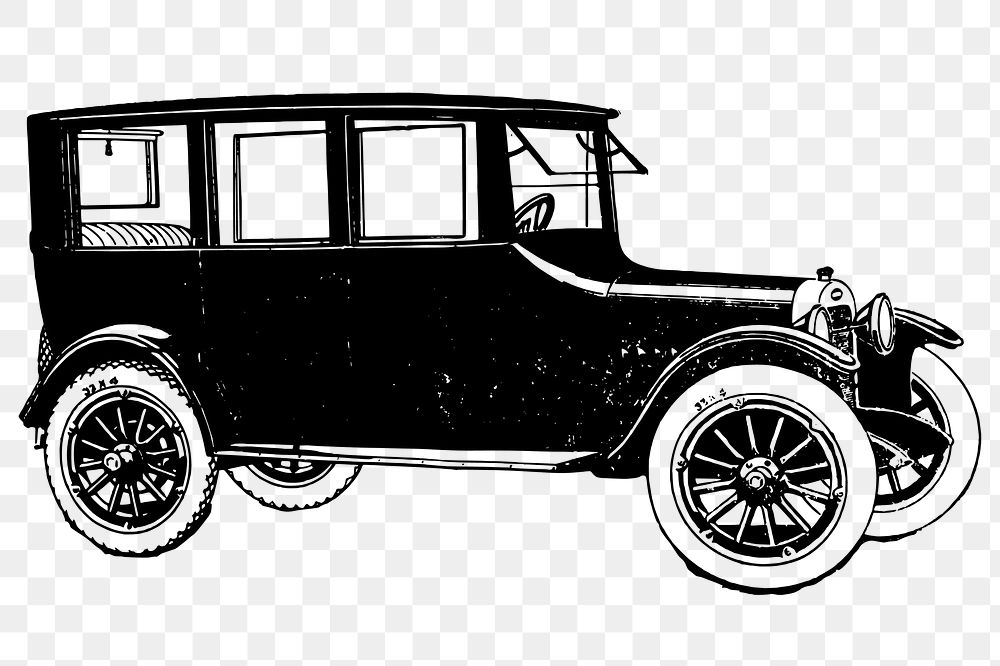 Png classic family car clipart, transport hand drawn illustration, transparent background. Free public domain CC0 image.