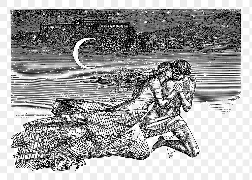 Png Greek mythology, Death of Oenone hand drawn illustration, transparent background. Free public domain CC0 image.