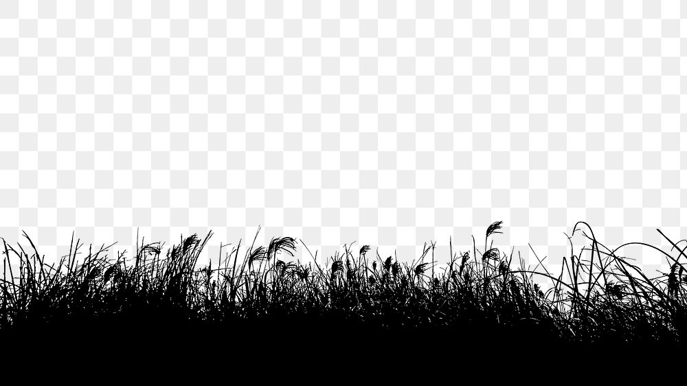 Grass bush png border nature silhouette, transparent background. Free public domain CC0 image.
