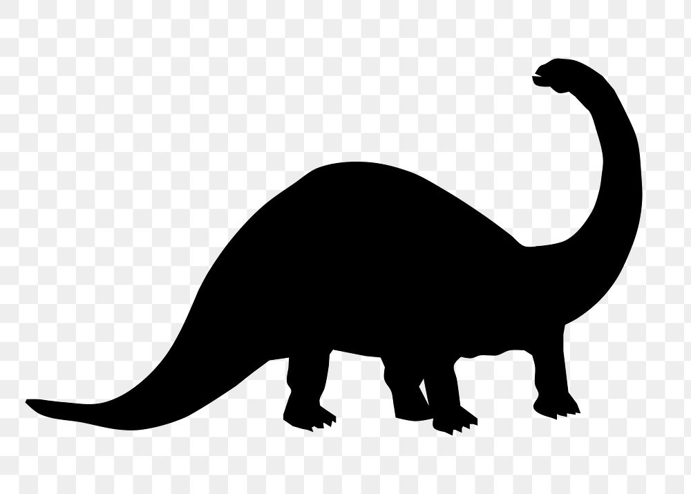 Dinosaur png sticker extinct animal silhouette, transparent background. Free public domain CC0 image.