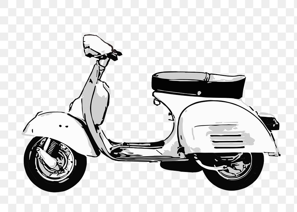 Scooter motorcycle png sticker, vehicle illustration on transparent background. Free public domain CC0 image.
