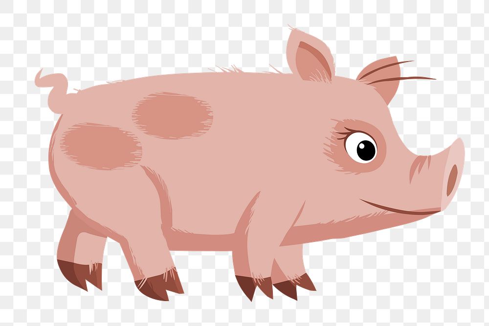 Pig png sticker, farm animal illustration on transparent background. Free public domain CC0 image.